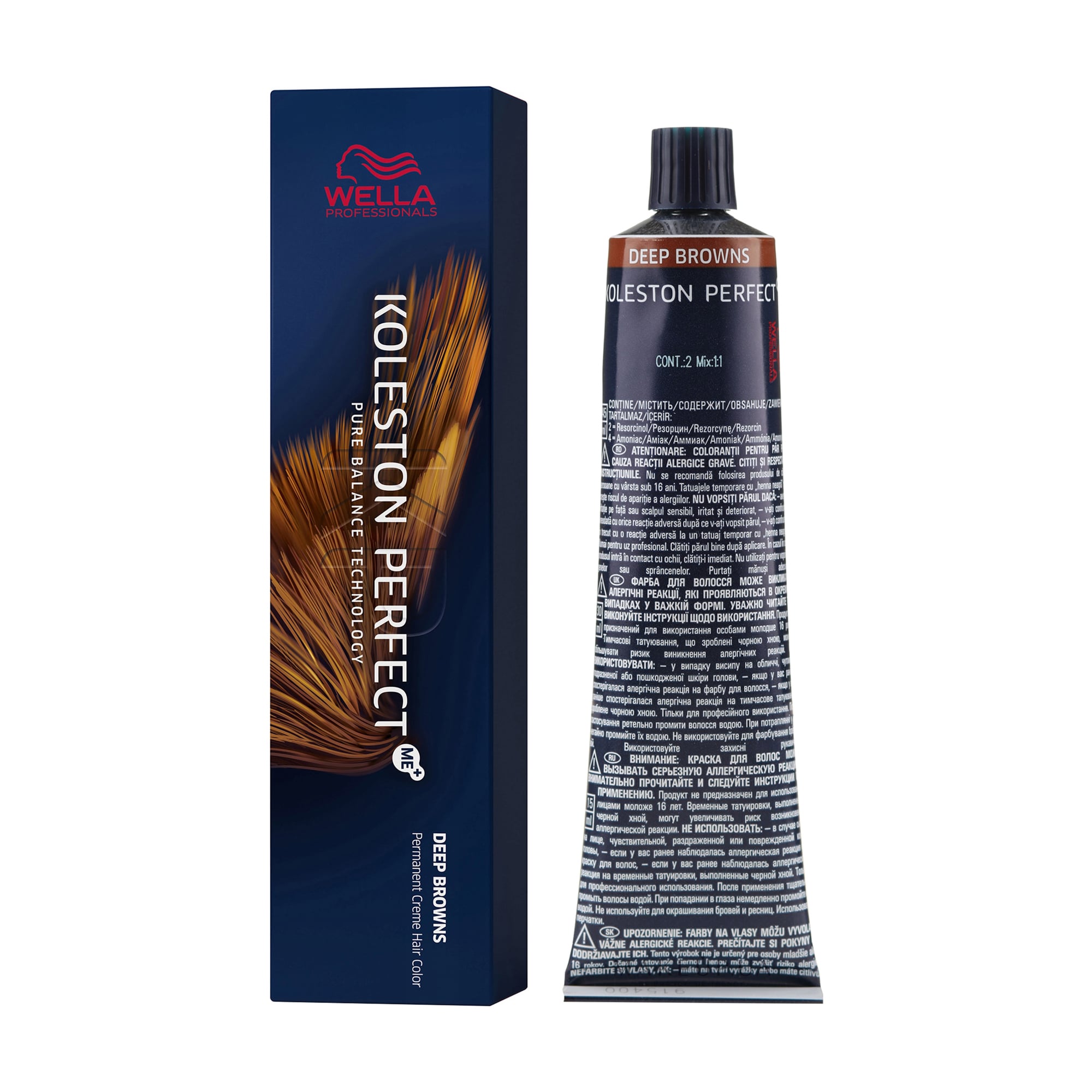 Уцінка! Стійка крем-фарба для волосся Wella Professionals Koleston Perfect Deep Browns, 8/74-світлий блондин коричнево-червоний, 60 мл